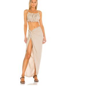 OW COLLECTION IRIS TOP (SMALL) AND SKIRT  (X-SMALL) BEIGE